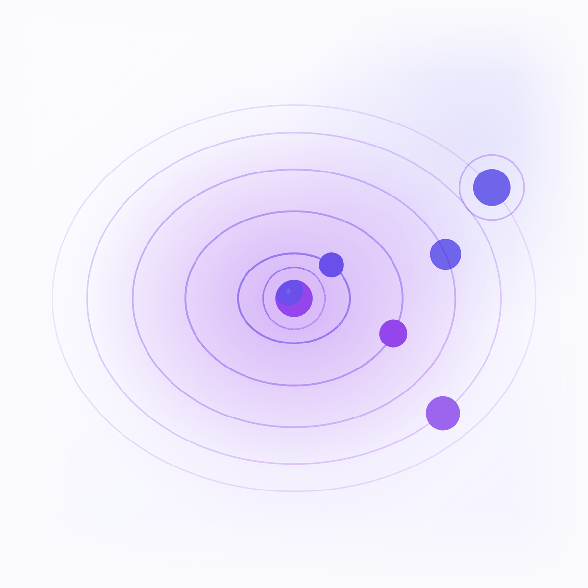 Abstract Queleon artwork — concentric rings spreading outward from a central point.